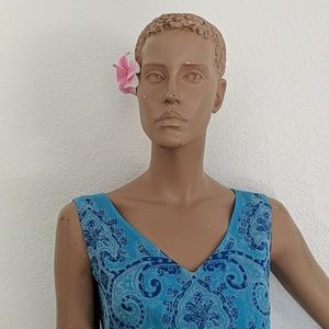 Blue Paisley Silk/Acetate Coldwater Creek dress